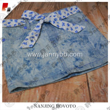 New styles with printed sash denim girl shorts